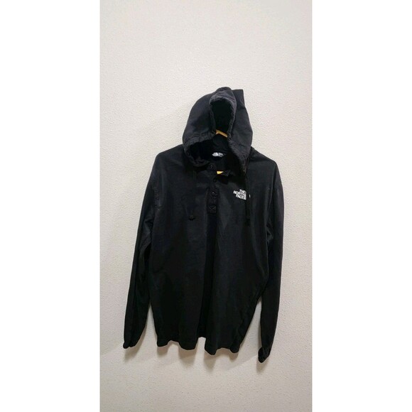 North Face Hoodie Mens SZ L Long Sleeve Hooded Pullover 1/4 Snap Outdoors Hiking - Picture 2 of 8